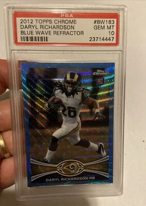 2012 Topps Chrome Daryl Richardson #bW163 Blue Wave Ref Rookie Card Psa 10 Pop 1 - Picture 1 of 2