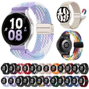 For Samsung Galaxy Watch 6 5 4 3 46/42/45/41/44/40mm Magnetic Braided Band Strap - Picture 1 of 44