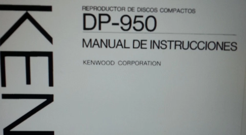 manuale utente per lettore cd player stereo kenwood DP-950 su carta formato a4 - Immagine 1 di 1