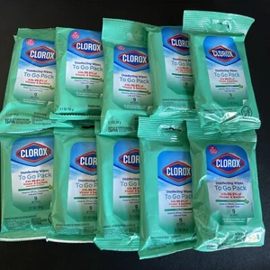 10x Clorox  Disinfecting Wet Wipes Travel Size 9 Pieces Each New - Picture 1 of 2