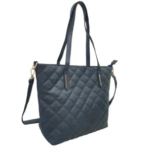 Women's Quilted Fashion Tote Bag - Trendy Shoulder Shopper Handbag - Picture 1 of 35