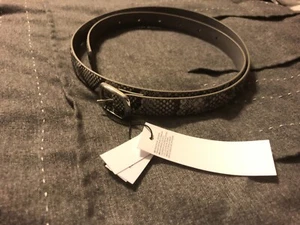 White House Black Market Reversible Snake-Embossed Nappa Belt Size XS NWT - Picture 1 of 4