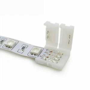 UP to 20x 10mm 4-pin Solderless Clip Coupler Connector 5050 RGB LED Strip Light - Imagen 1 de 11