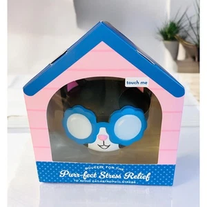 NEW Squishy Black & White Tuxedo Blue Flower Cat Kitten Stress Relief Ball - Picture 1 of 3