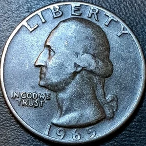 Missing Clad Layer ~ 1965 Washington Quarter 25C ~ Mint Error Coin - Picture 1 of 2