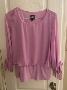 Blusa COCO Bianco Mujer Talla Mediana Poliéster Rosa Borde Manga Acampanada - Imagen 1 de 6
