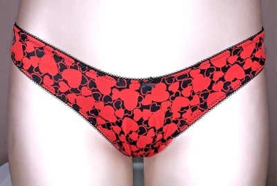 Victoria's Secret Very Sexy NWT Small Red Hearts High Leg Thong Panty Bow - Image 1 of 4
