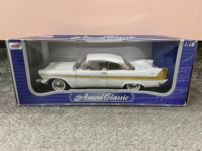 * ANSON CLASSIC 1/18 1957 PLYMOUTH FURY WHITE DIECAST CAR *FW - Image 1 of 4
