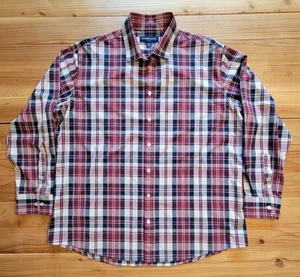 camicia mizzen main classica sottovento xxl manica lunga uomo bordeaux a quadri con bottoni - Foto 1 di 7