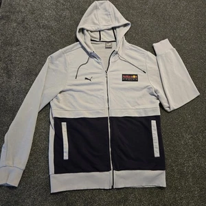 Puma 'Red Bull Racing'  Zip Up Hoody Navy Blue Grey F1 Racing Large Y2K - Picture 1 of 8