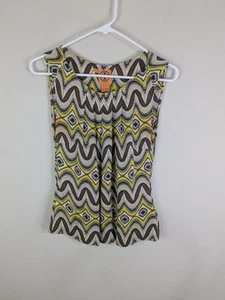 Tory Burch Tank Top Women's 8 Brown 100% Silk Casual Lightweight - Picture 1 of 9