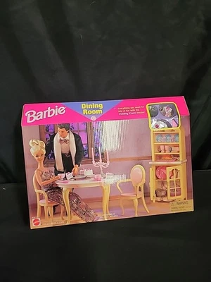 Juego de juguetes de comedor de juguete Barbie Mattel de colección con sillas de mesa 1998 ¡SIN ABRIR! Foto 1 de 4