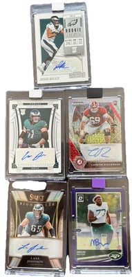 2024 Philadelphia Eagles Starting O-Line Best In The League All Autos 5 Card Lot - Image 1 of 4