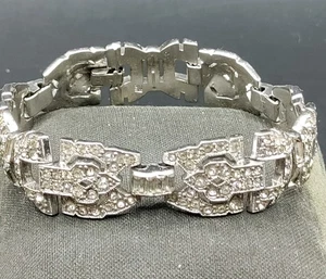 KTF Trifari Art Deco Style Paste Rhinestone Bracelet #2 - Picture 1 of 10
