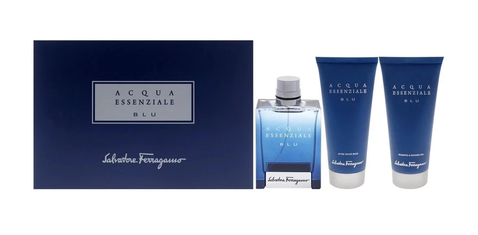 Acqua Essenziale Blu 3.4 EDT Colonia Spray + 3.4 Gel + 3.4 After Shave Set Nuevo en Caja Foto 1 de 1