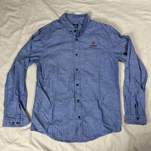 Patagonia Chambray Organic Cotton Blue Button Up Long Sleeve Shirt Mens M TREK - Afbeelding 1 van 8