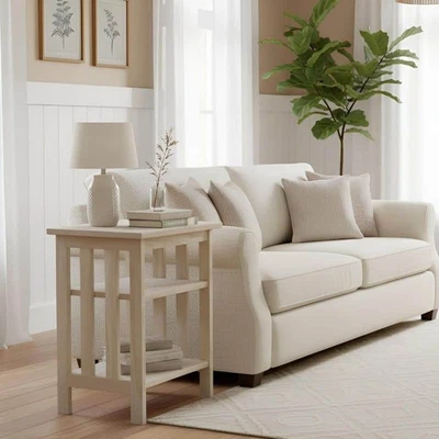 Mesa auxiliar International Concepts 19" x 24" x 19" sala de estar madera sin terminar Foto 1 de 4