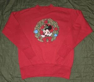 Disney Mickey Mouse Vintage Red Christmas Sweater Size Adult Unisex XL - Picture 1 of 4