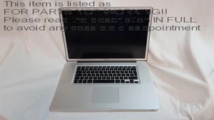 BAD DISPLAY? Apple MacBook Pro Mid 2010 17" Laptop Intel Core i7 8GB 500GB High - Picture 1 of 15