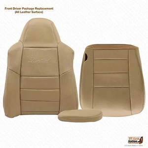 2003 Ford Excursion Limited Lean Back & bottom & armrest LEATHER Seat Cover Tan - Picture 1 of 4
