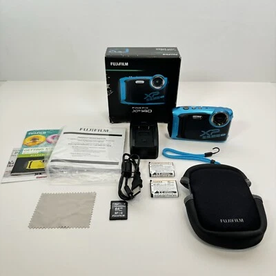 Fujifilm Digital Camera XP140 FX-XP140SB Sky Blue Waterproof Mint Never Used - Image 1 of 4