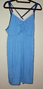 Lane Bryant Cacique Lace Trim Chemise Sleepwear BLUE Stripe Women's Plus Size - Picture 1 of 10