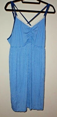 Lane Bryant Cacique Lace Trim Chemise Sleepwear BLUE Stripe Women's Plus Size - Image 1 of 4
