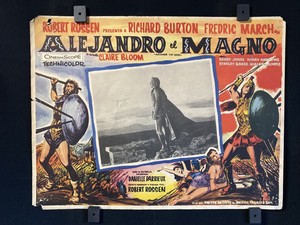 1956~Alexander The Great~RICHARD BURTON~FREDRIC MARCH~ Org. Mexican Lobby Card