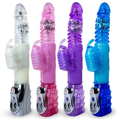 Vibrador de conejo LeLuv masajeador de clítoris de empuje automático multivelocidad Foto 1 de 4