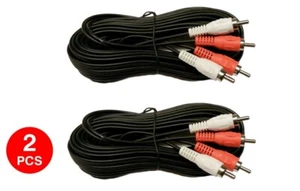 2 Pack 25Ft 2 RCA Male to 2 RCA Male Audio Patch Cord Cable 25' Foot 2 PCS - Picture 1 of 1