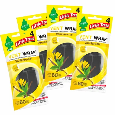 Little Trees Vent Wrap Air Freshener, Vanillaroma, 4-Packs (4 Count)