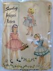 Vintage 1950 Simplicity Designer's Pattern Girls Child Pinafore Dress Size 6 CUT