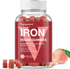 Vegan Iron Gummies Supplement - with Vitamin C, A, B-Complex, Folate, Zinc for A