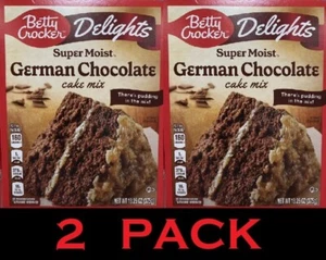 Betty Crocker Delights SUPER MOIST German Chocolate Cake Mix 13.25 oz - 2 PACK - Picture 1 of 4