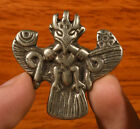 Pendentif amulette 2" Tibet argent Fengshui Redpoll ailé oiseau aigle Bouddha Bouddha