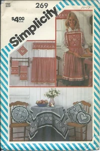 S 6354 sewing pattern Cross Stitch Gingham Snowflake sew APRON Potholder PILLOWS - Picture 1 of 1