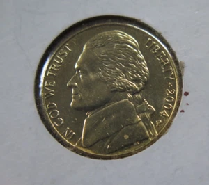 GOLD PLATED 2004-p JEFFERSON NICKEL COIN NICE - Picture 1 of 7