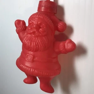 Vintage SANTA CLAUS Candy Container Ornament Tom’s Foods Plastic Screw Top 1977 - Picture 1 of 7