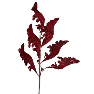 Juego de 14 selecciones florales decorativas de hojas de acanto rojas de colección navideña Frontgate - Imagen 1 de 13