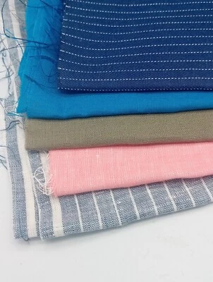 Remnant Scrap Bag 5 Pieces Of 100% Irish linen Crafting Fabric QF6 - Image 1 of 4