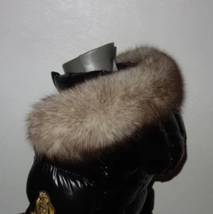 Silberfuchs Pelz Kapuze Kragen Blaufuchs Fellkragen Jacke Fuchs Pelzkragen Parka - Bild 1 von 4