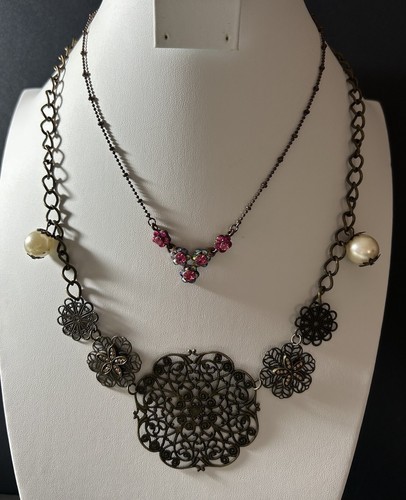 VETEMENTS Lotto di 2 collane colore bronzo da indossare insieme o separatamente