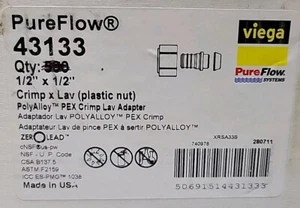 Viega PureFlow 43133 1/2"x1/2" Crimp x Lav Polylegierung Pex Crimp Adapter (Menge 10) - Bild 1 von 4