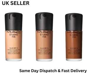 MAC Studio Fix Fluid SPF15 Foundation 30ml-Various Shades Available (UK Seller) - Picture 1 of 38