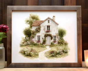 Haus Wandbilddruck, Gemütliches Landhaus Haus Wandbild, Landhaus Wandbild Kunstdruck #66 - Bild 1 von 2