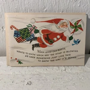 Vintage Coronation Christmas Toy Cards~ Santa w/ Windmill~ Unused Game Card - Picture 1 of 5
