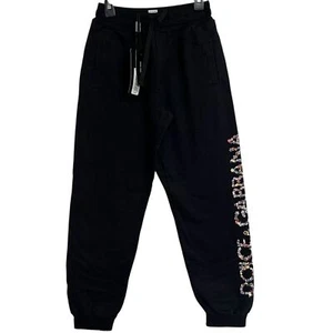New Kids Dolce & Gabbana Logo Print Cotton Track Pants Sweatpants - Picture 1 of 11