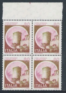 1980-92 ITALIA CASTELLO TORRE NORMANNA MAURO FORTE 60 LIRE QUARTINA MNH ** ED - Bild 1 von 1