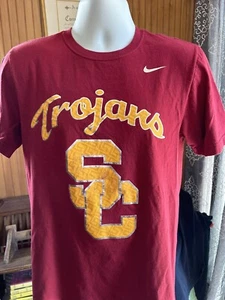 USC Trojans NIKE Cardinal & Gold Unique Small T-Shirt Silver Highlights Awesome - Picture 1 of 6