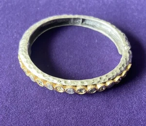 Tat2 Designs Silber Hati Scharnier Armreif Armband / Magnetverschluss / Kristalleinsatz - Bild 1 von 10